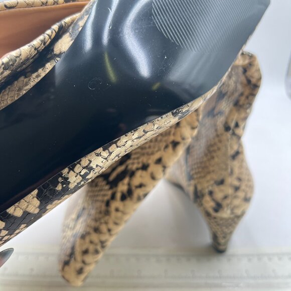 miss left Snakeskin Stretchy Knee High Boots Square Toe Kitten Heel W - Picture 8 of 10